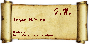 Inger Nóra névjegykártya